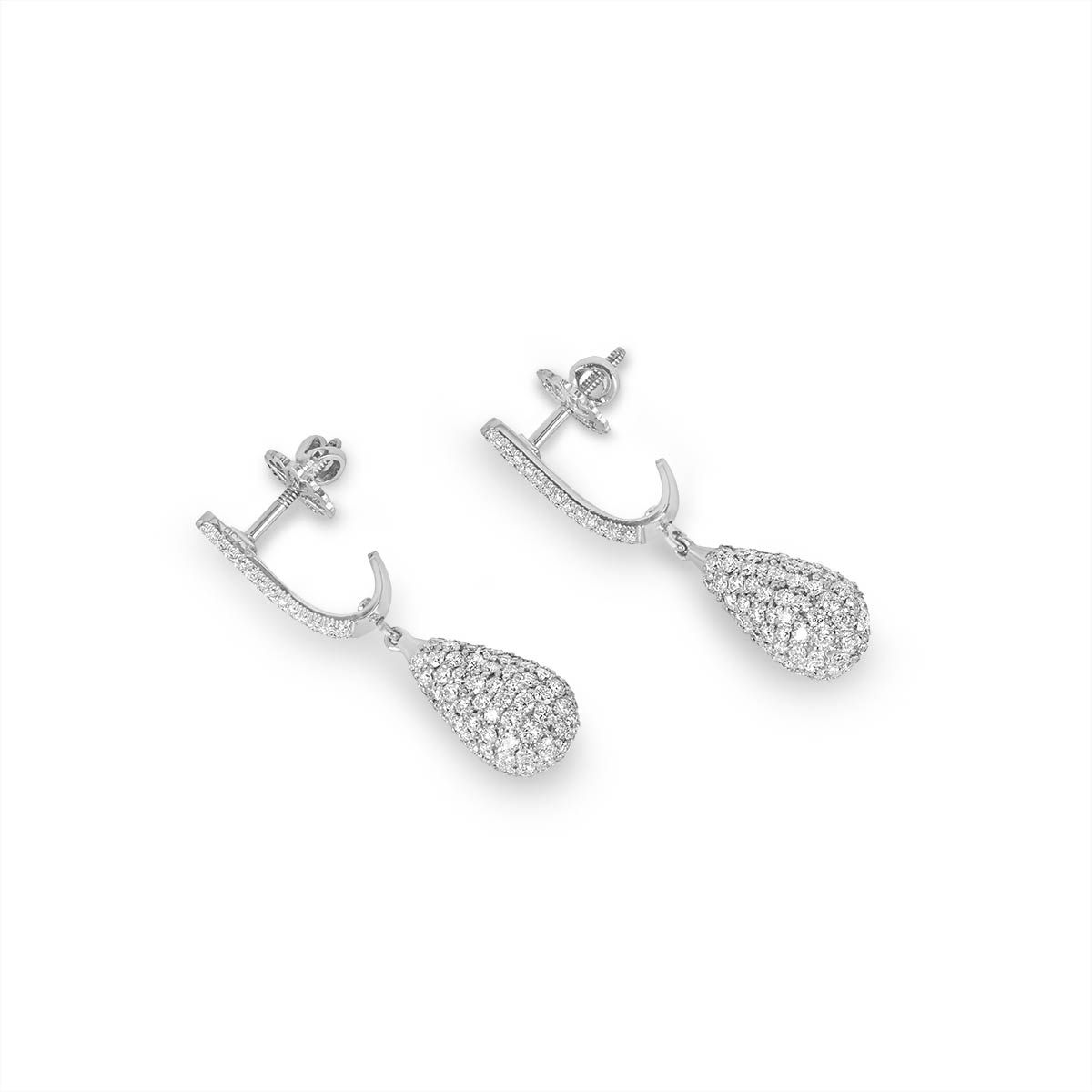White Gold Diamond Drop Earrings 4.45ct
